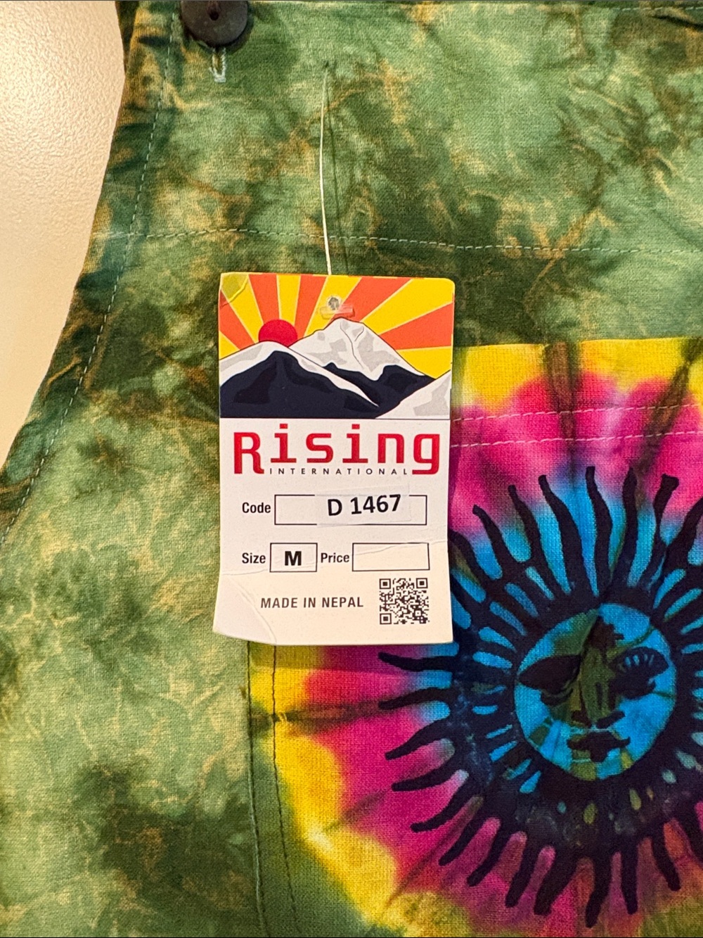 Rising International Green Tie-Dye Wideleg Overalls - NWT M - Hippie, Granola - Picture 3 of 12